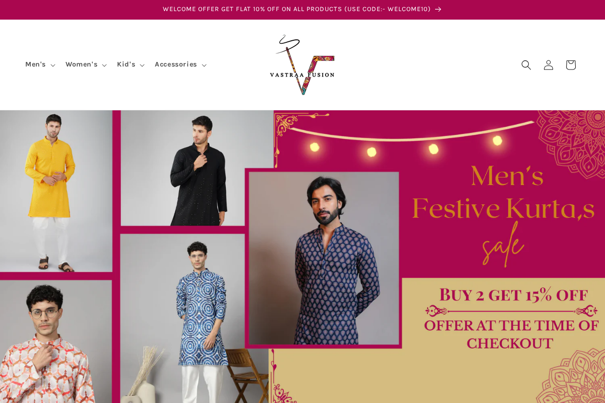 Vastraa Fusion Private Limited homepage screenshot