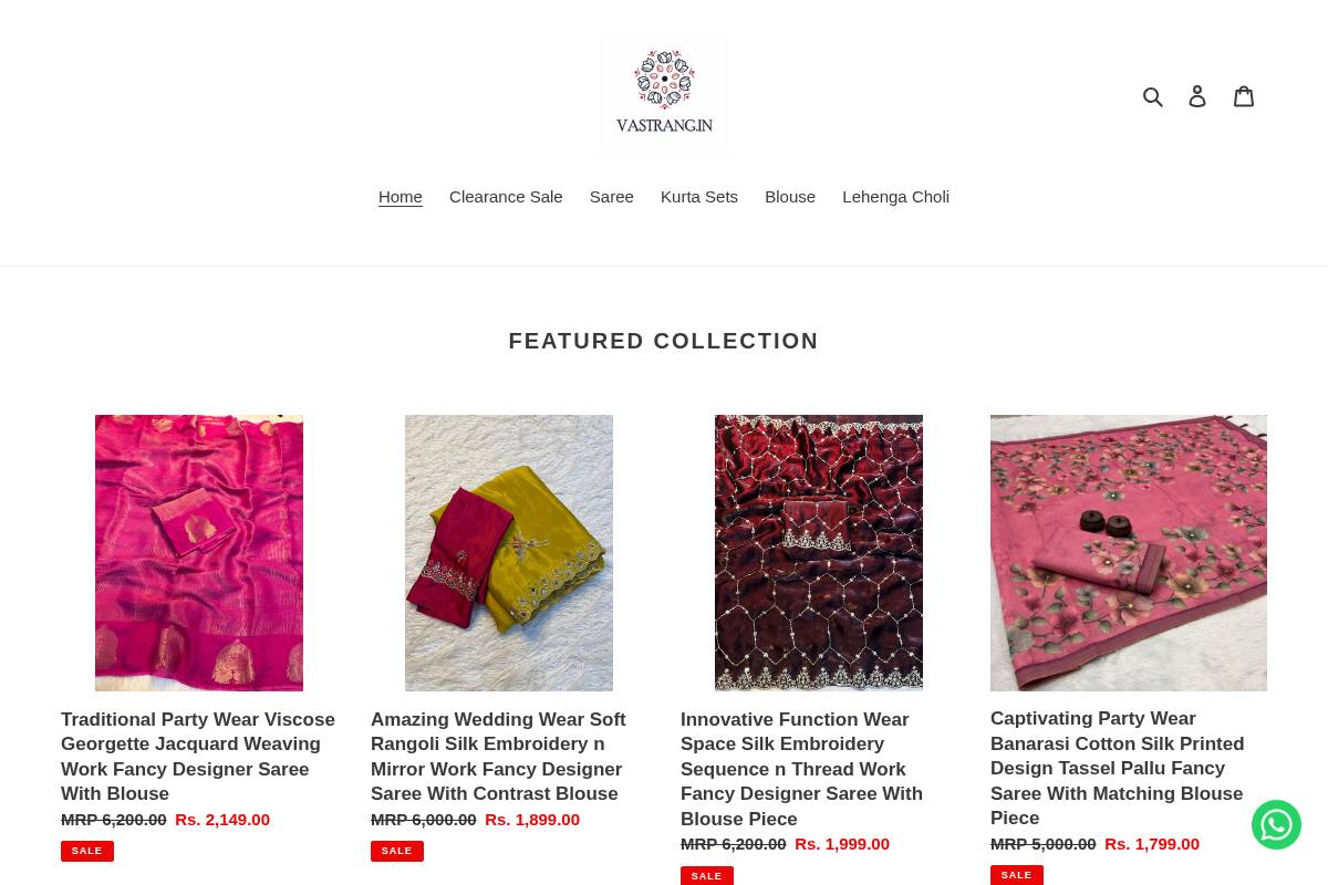 vastrang.in homepage screenshot