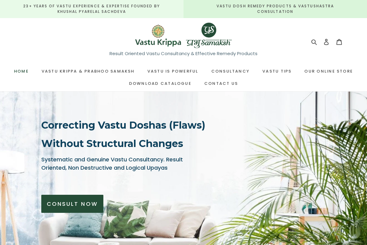 Vastu Krippa homepage screenshot