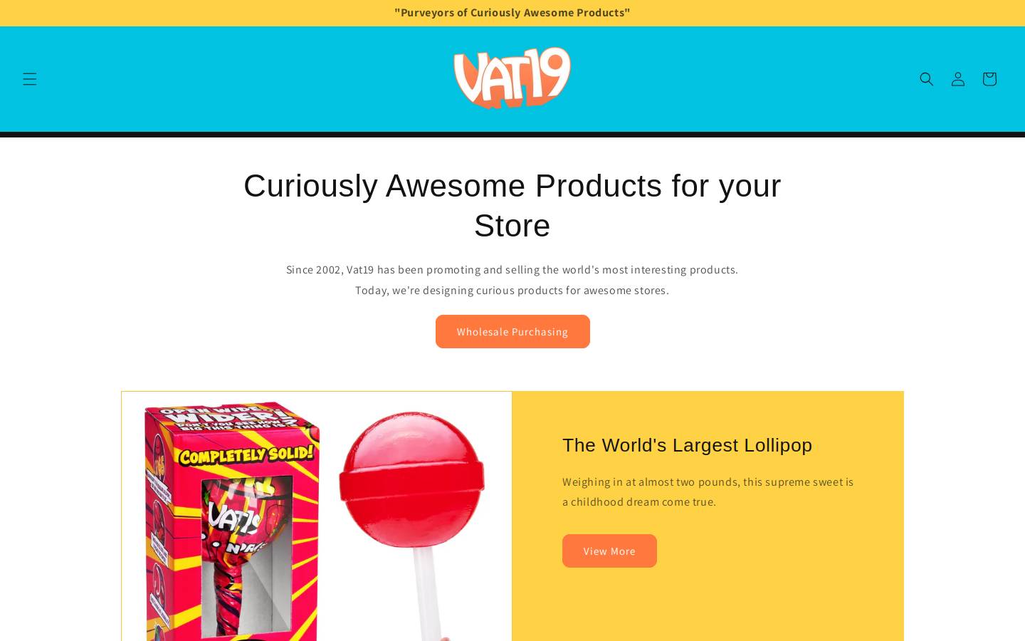 Vat19 homepage screenshot