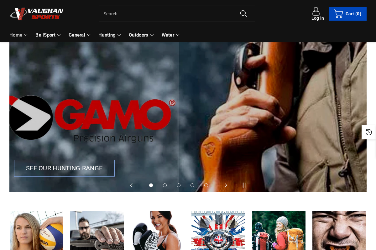 Vaughan Sports homepage screenshot