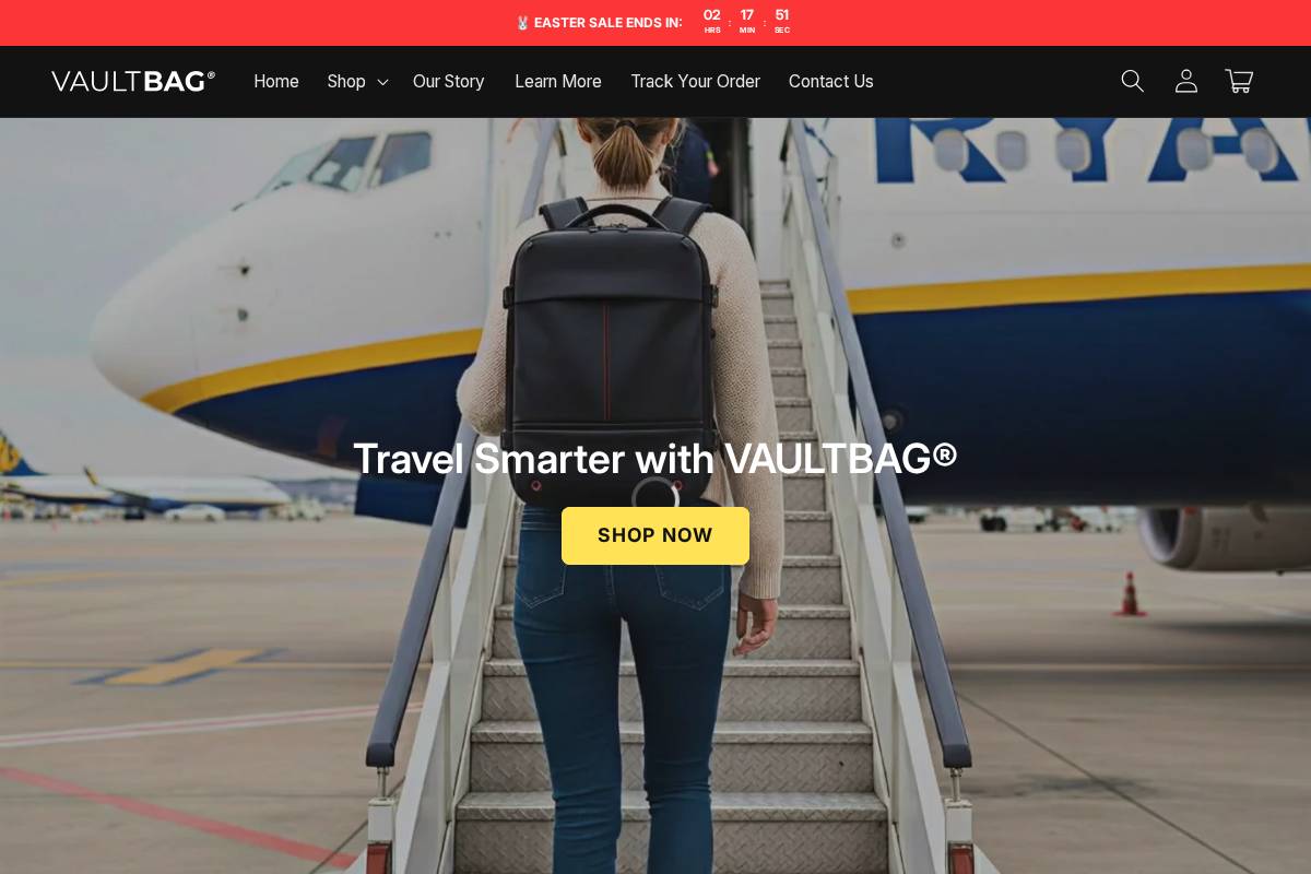 VAULTBAG homepage screenshot