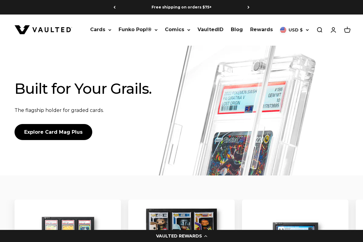 Vaultedcollection homepage screenshot
