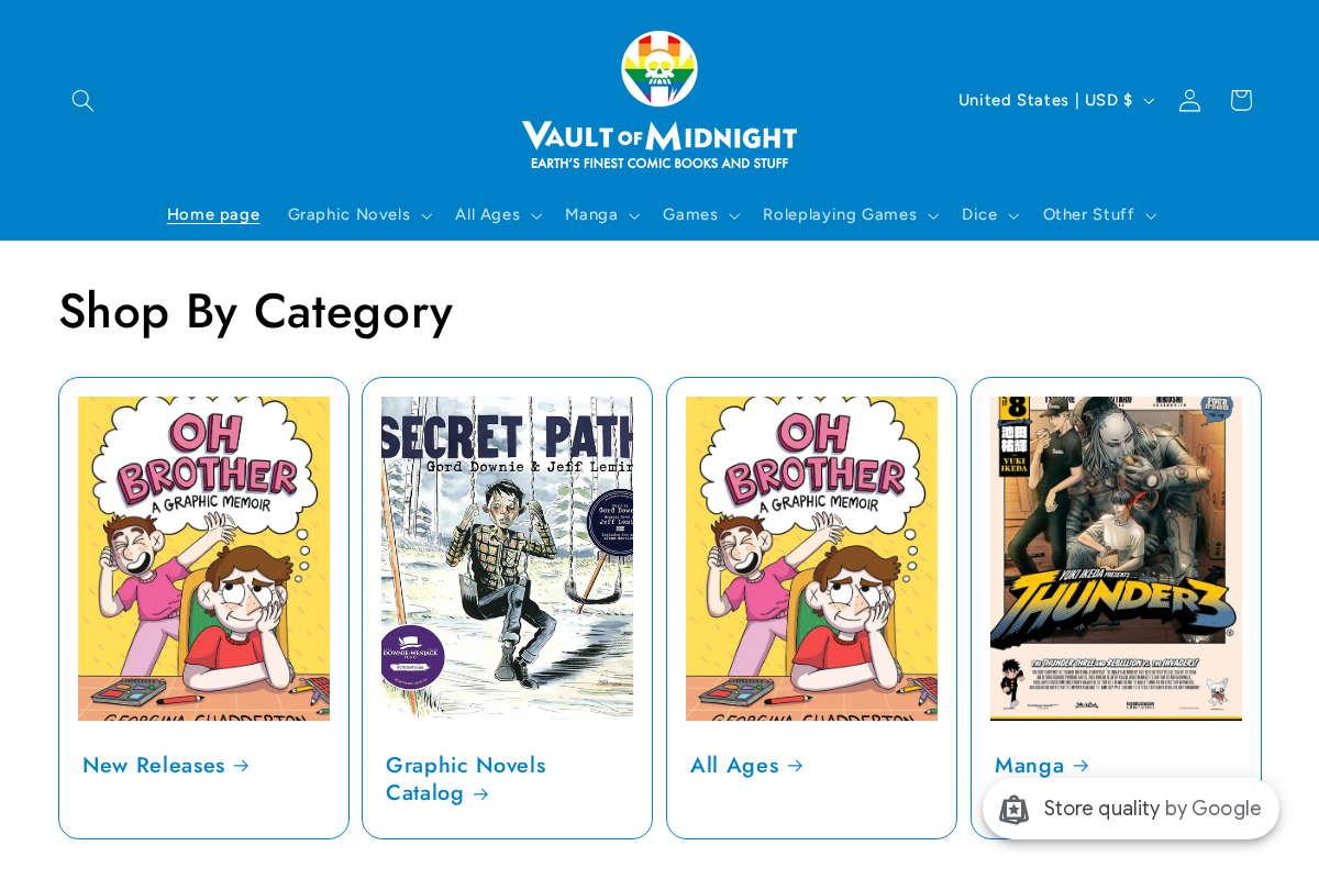 vaultofmidnight.shop homepage screenshot