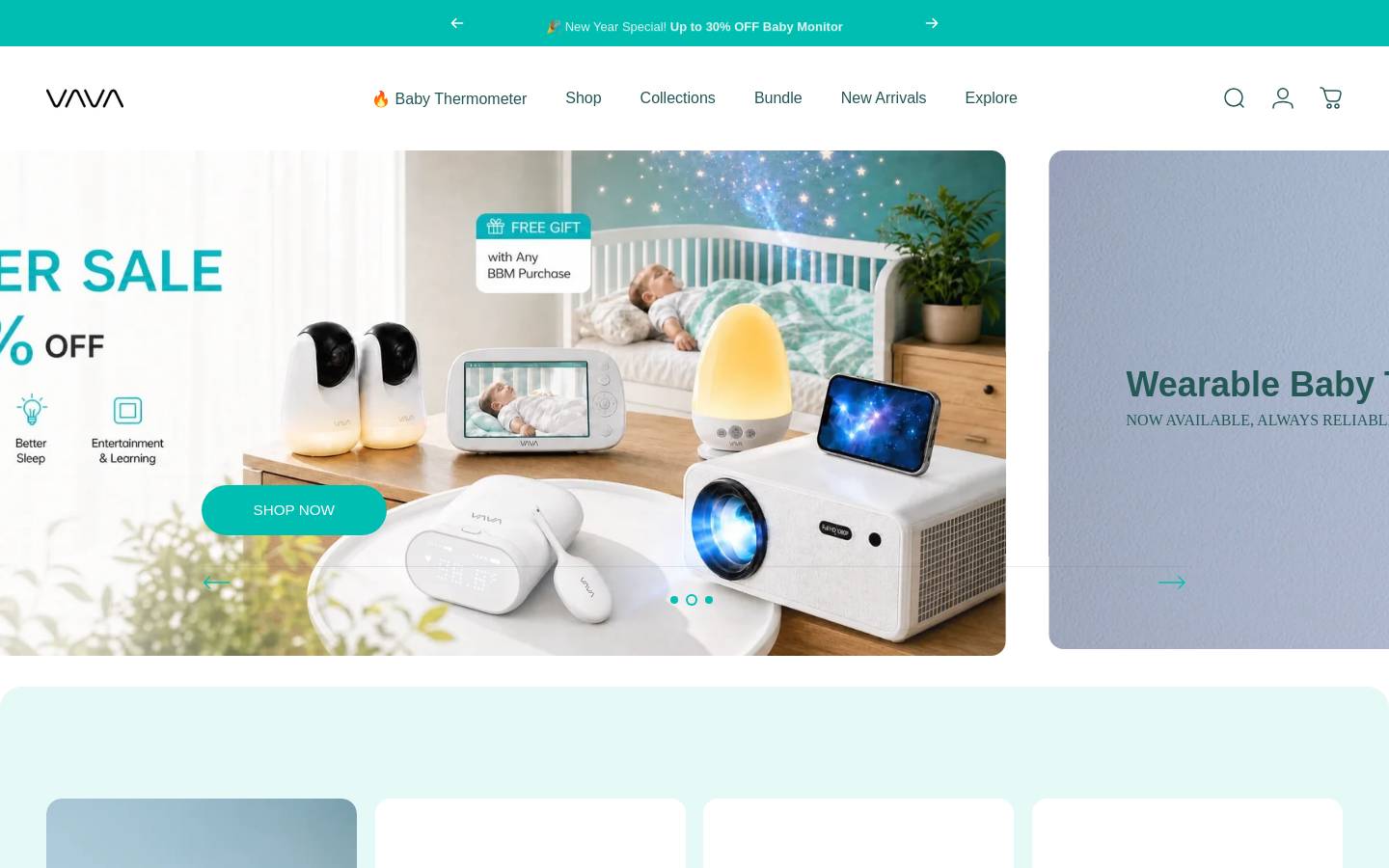 VAVA homepage screenshot