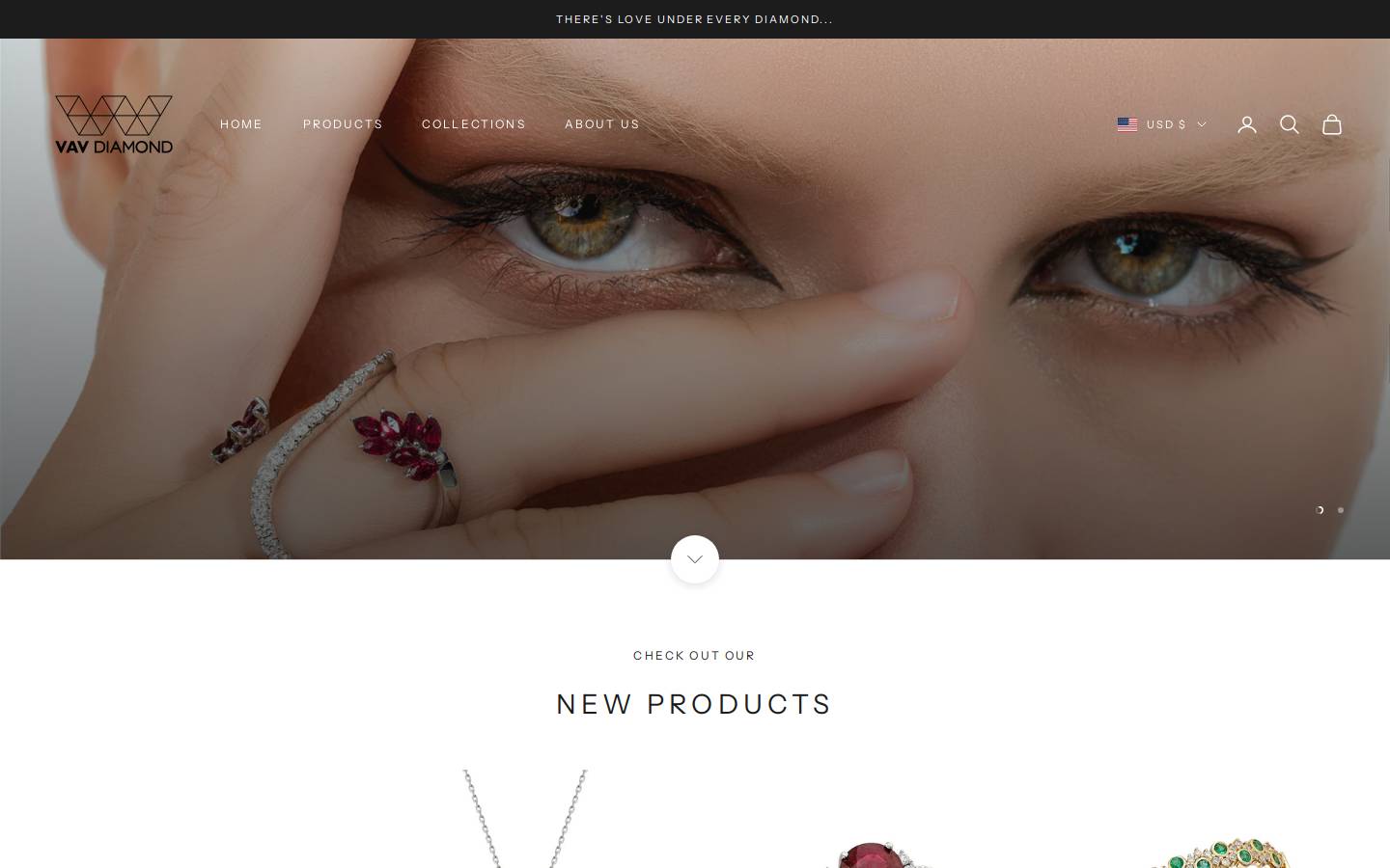vavdiamond.com homepage screenshot
