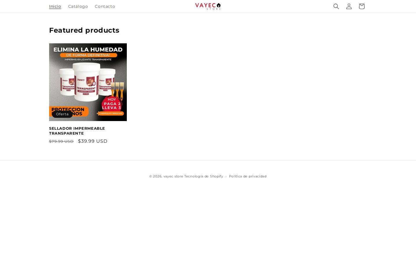 vayec.store homepage screenshot