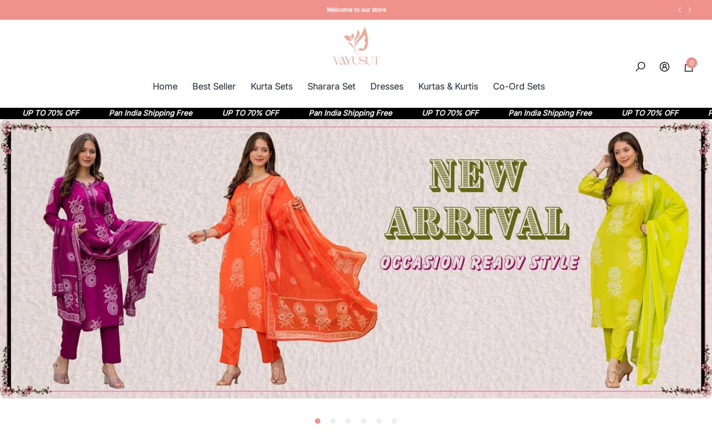 Vayusut homepage screenshot