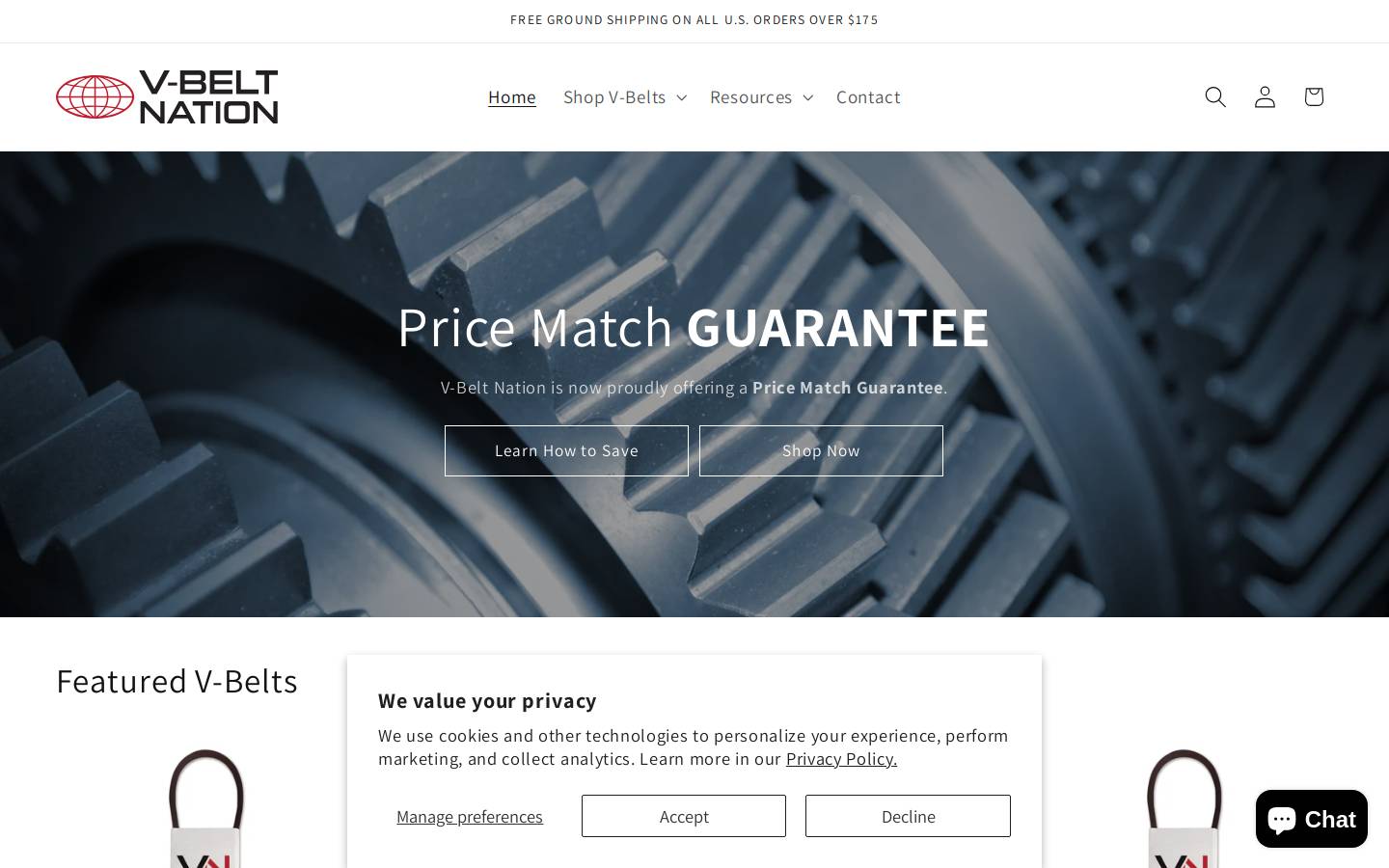 vbeltnation.com homepage screenshot