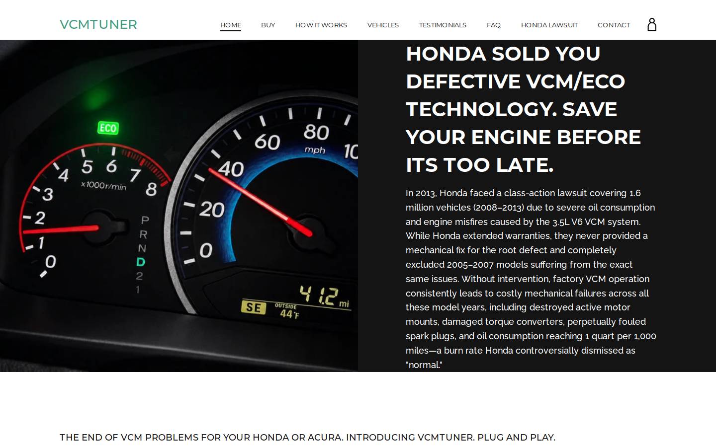 vcmtuner.com homepage screenshot