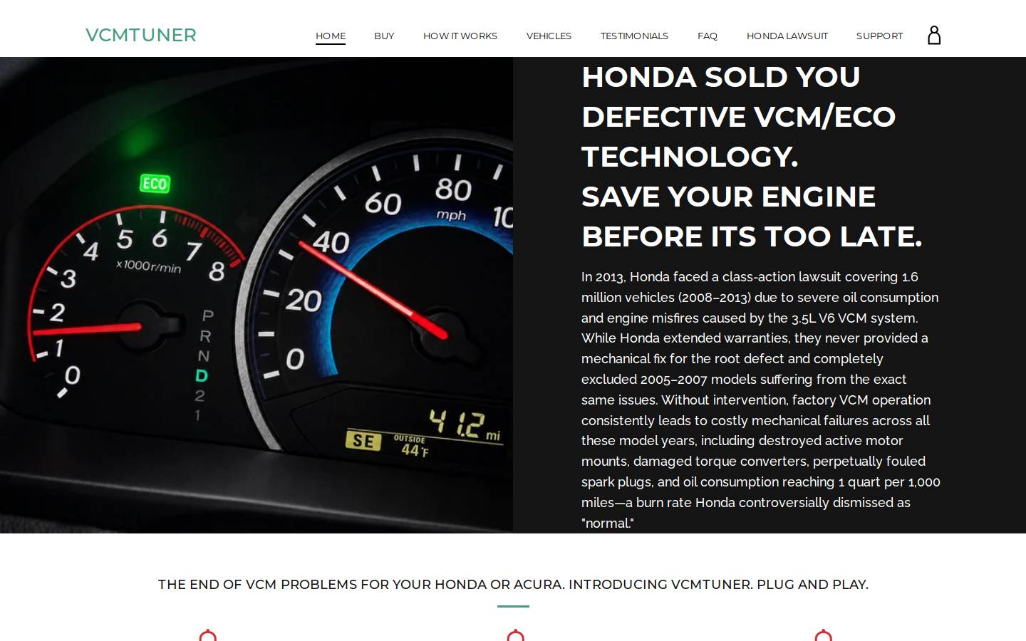 vcmtuner.com homepage screenshot