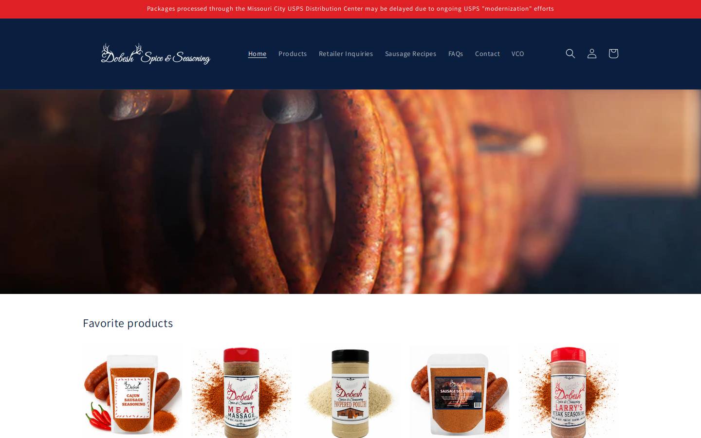 vcoseasoning.com homepage screenshot
