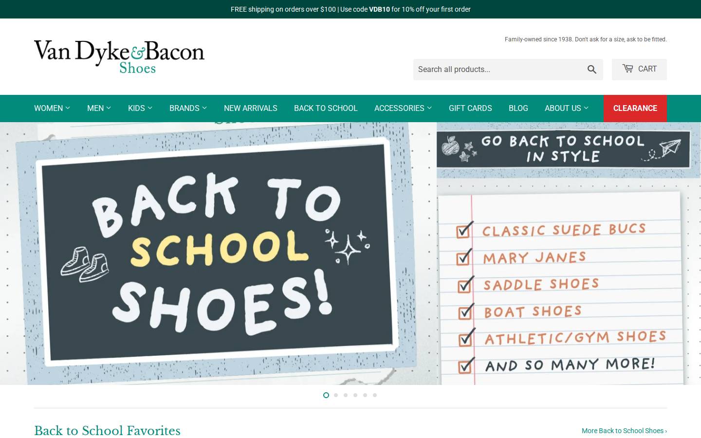 vdbshoes.com homepage screenshot