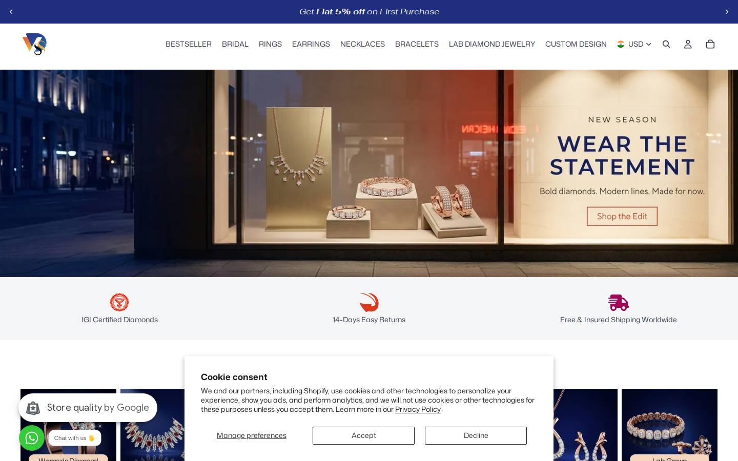 Vdsjewels homepage screenshot