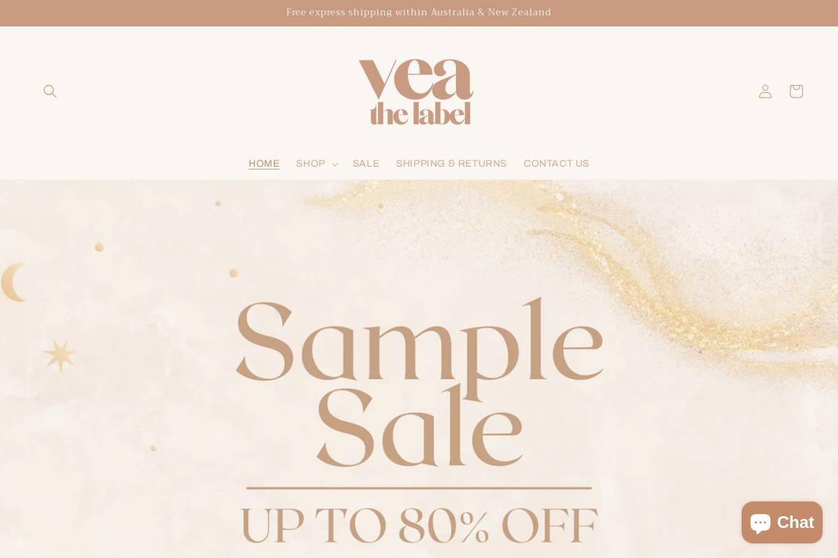 veathelabel.com homepage screenshot