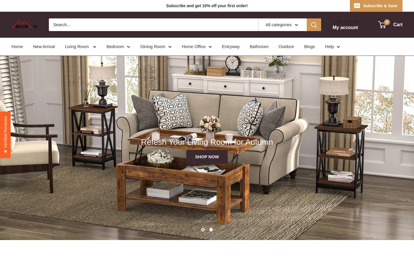 vecelo.com homepage screenshot