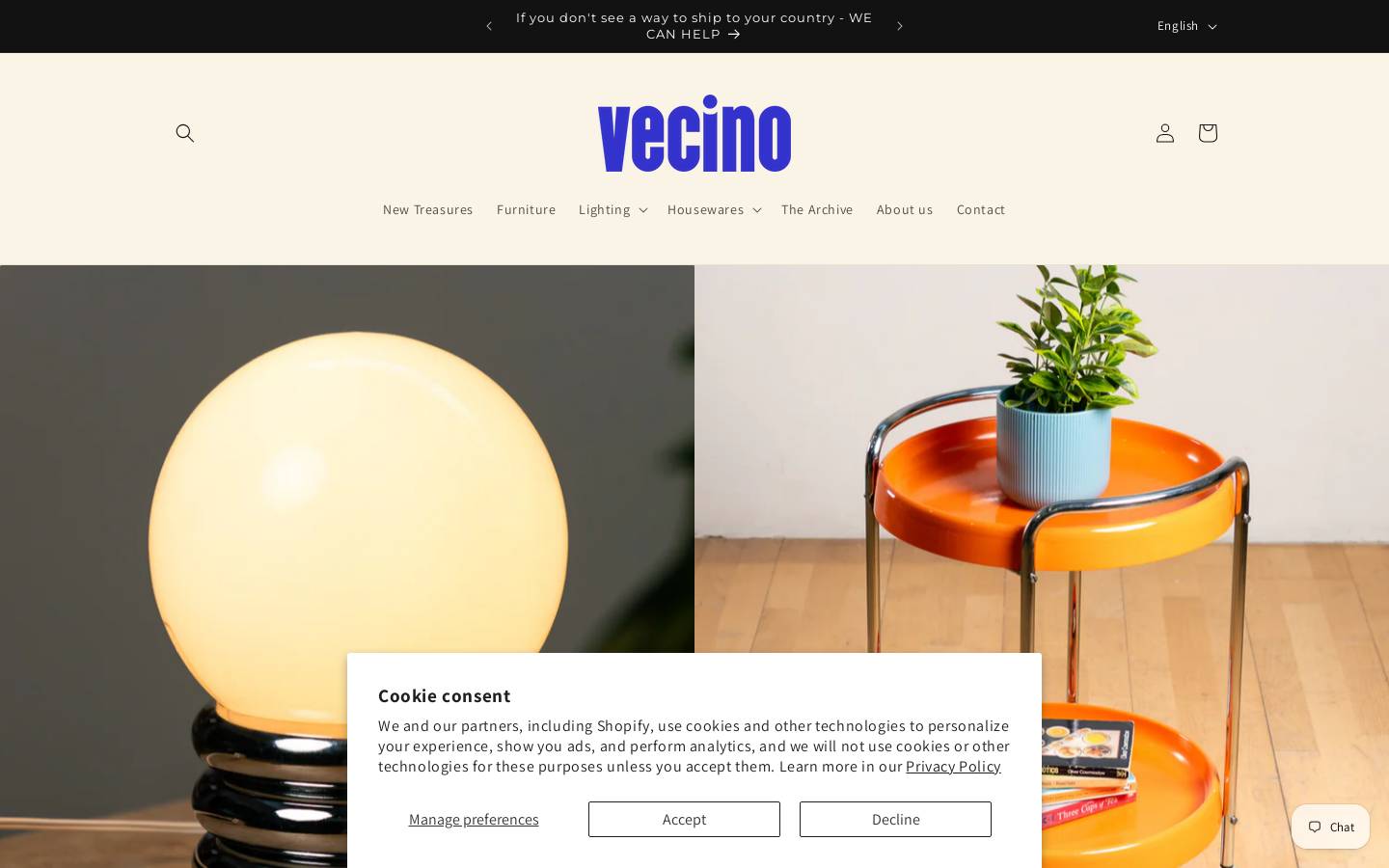 vecinoshop.com homepage screenshot