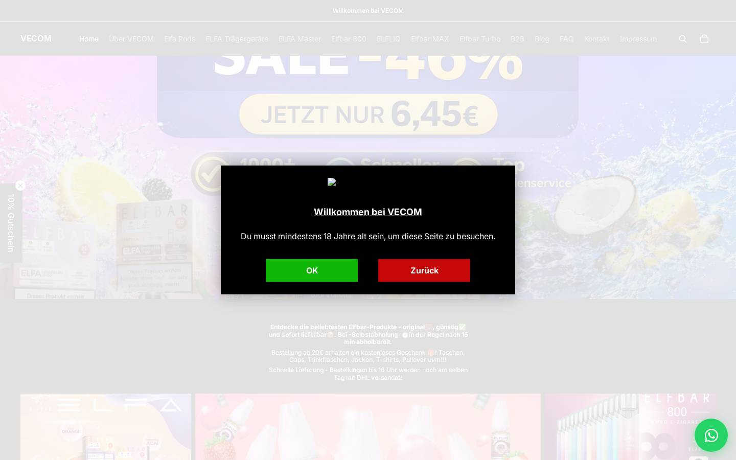 vecom.shop homepage screenshot