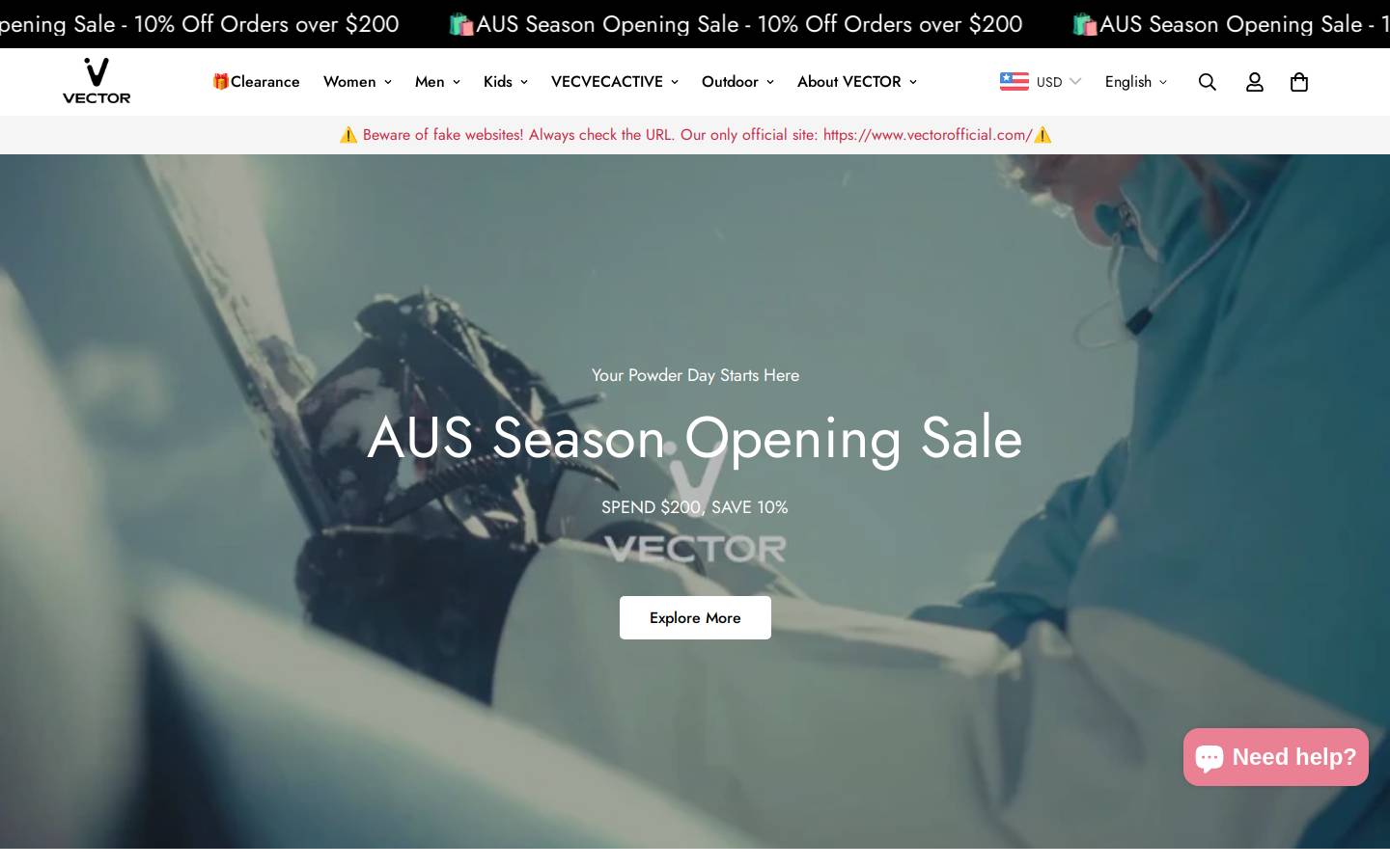 Vector Motion homepage screenshot