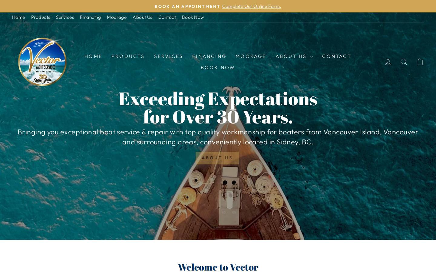 vectoryacht.com homepage screenshot