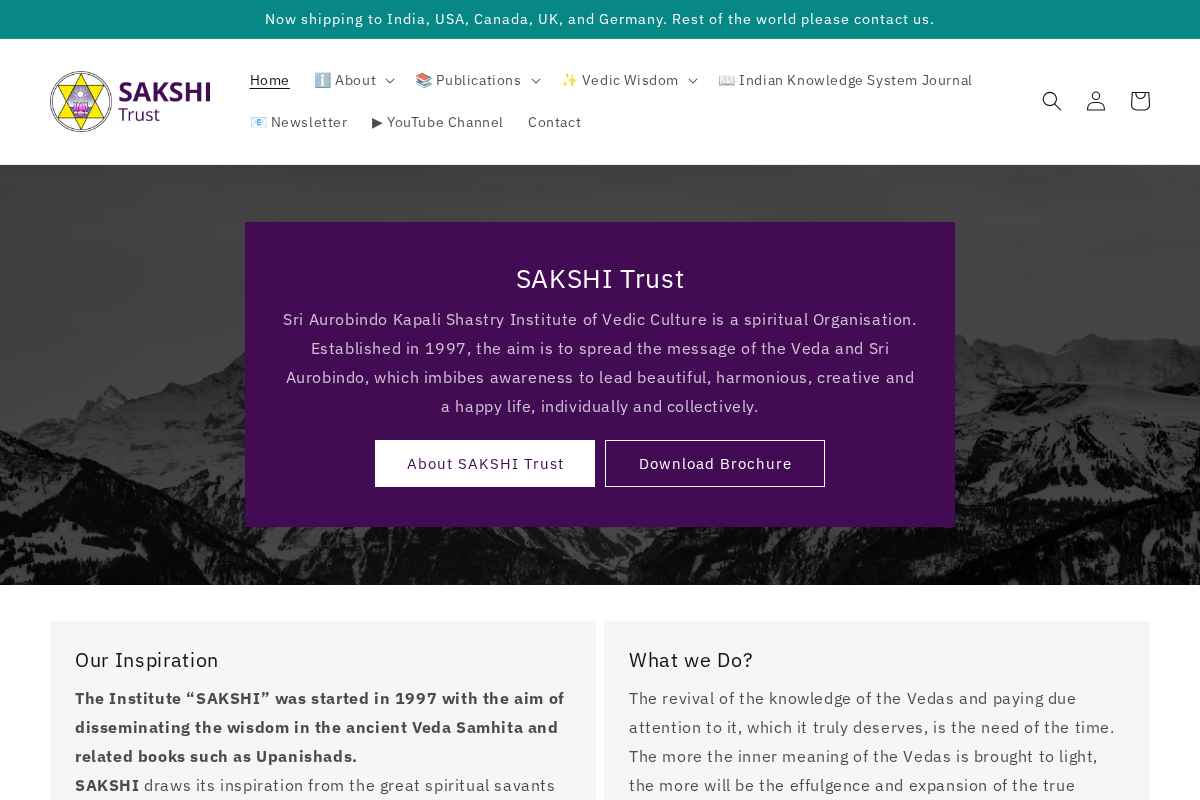 SAKSHI Trust - Bangalore homepage screenshot