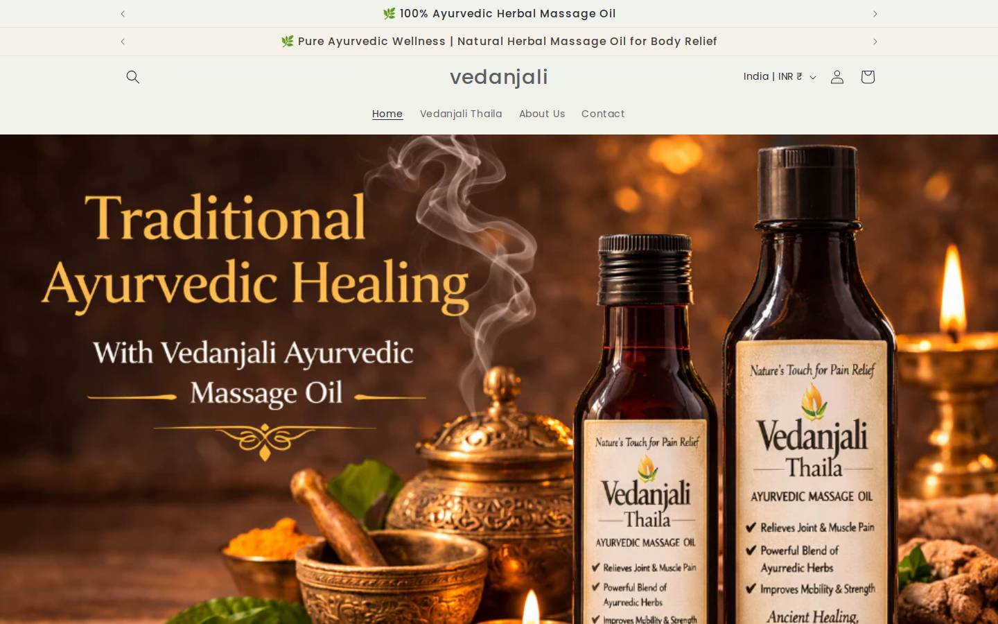 vedanjali.store homepage screenshot