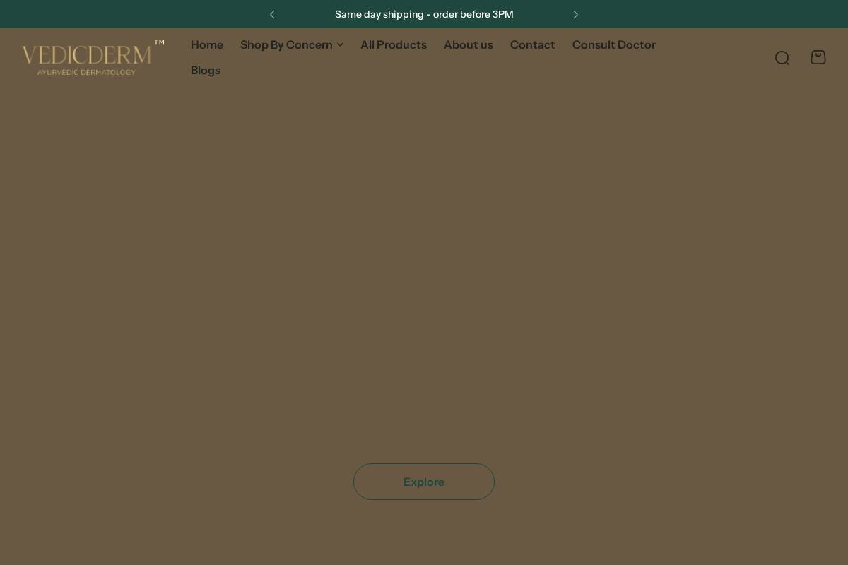 vedicderm.com homepage screenshot