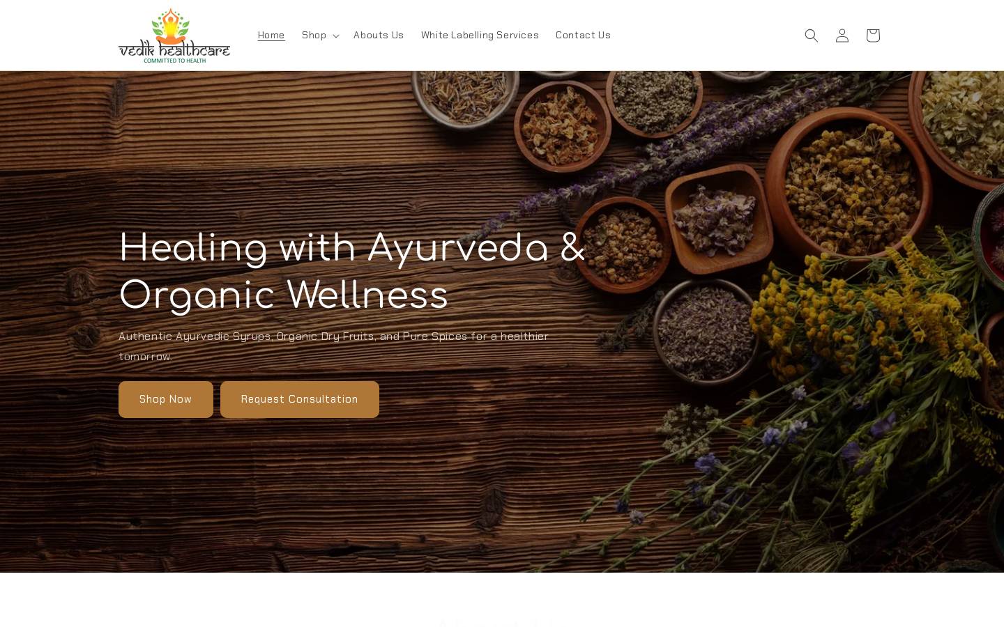 vedikhealthcare.com homepage screenshot