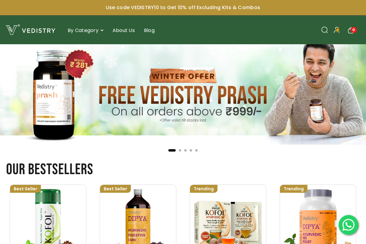 Vedistry Pvt Ltd homepage screenshot