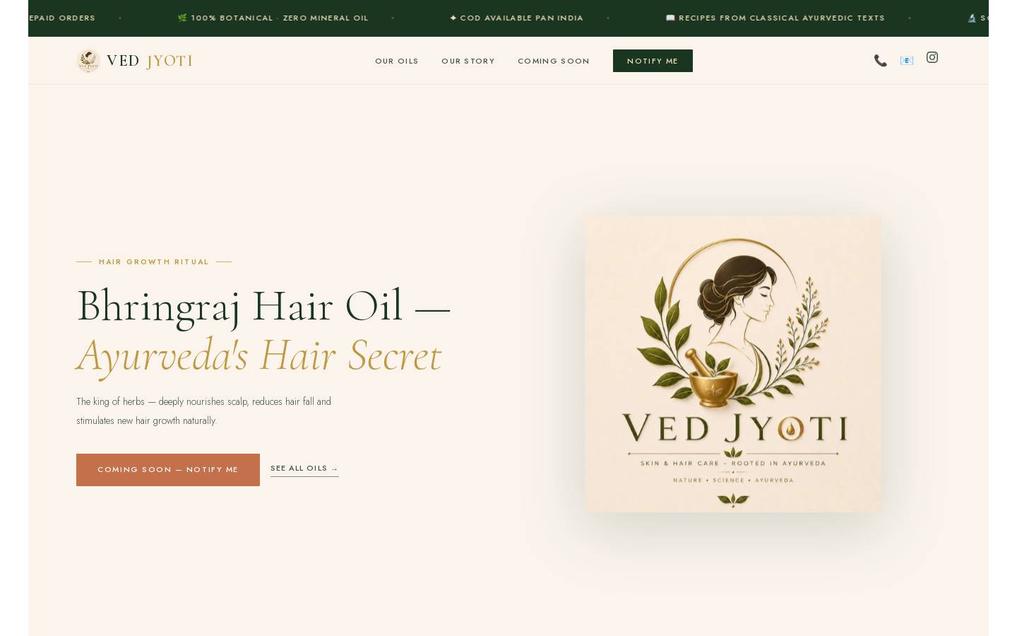 vedjyoti.in homepage screenshot