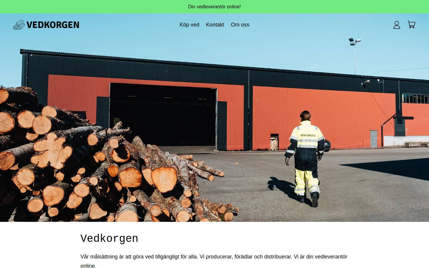 vedkorgen.se homepage screenshot