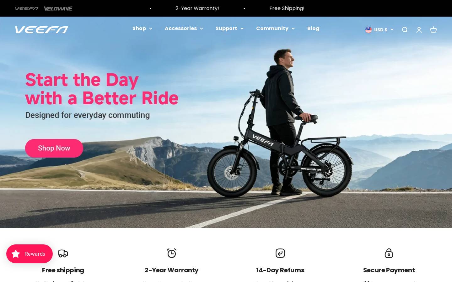 Veefabike homepage screenshot
