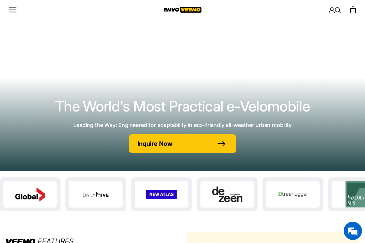 Veemo homepage screenshot