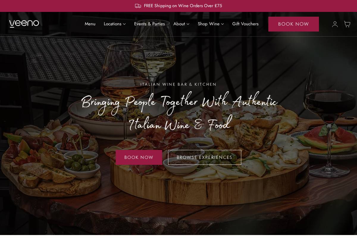 Veeno homepage screenshot