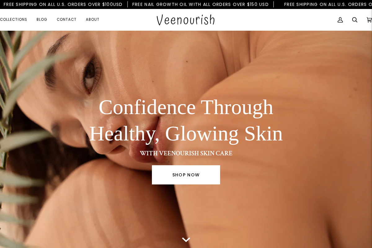 Veenourish homepage screenshot