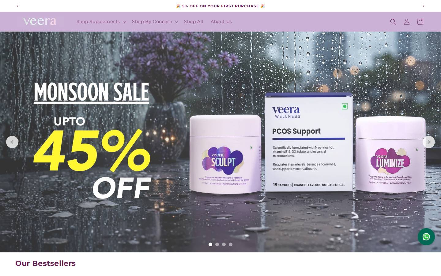 Veerahealth homepage screenshot