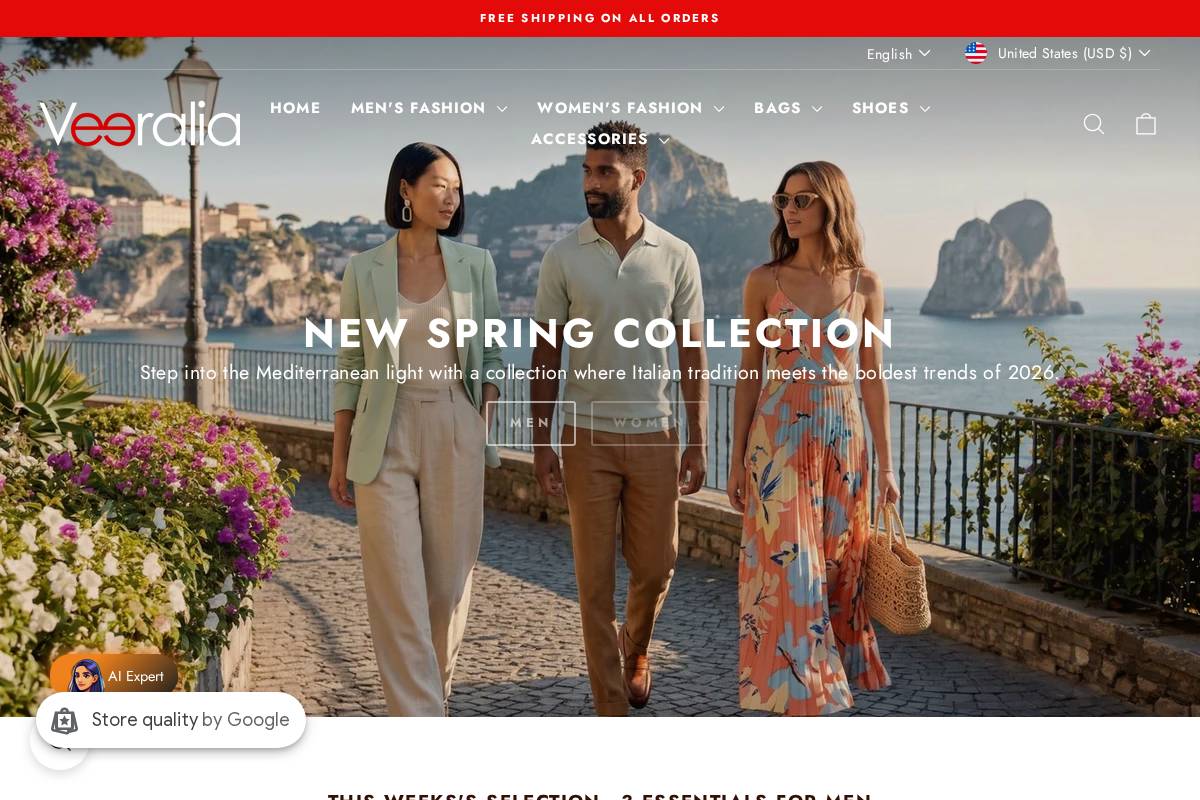 veeralia.com homepage screenshot