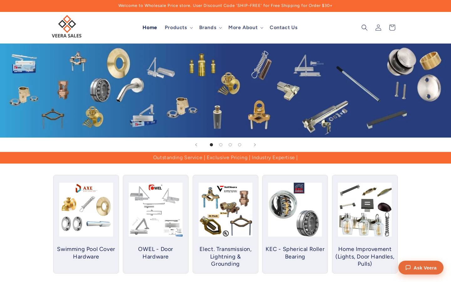 veerasales.com homepage screenshot