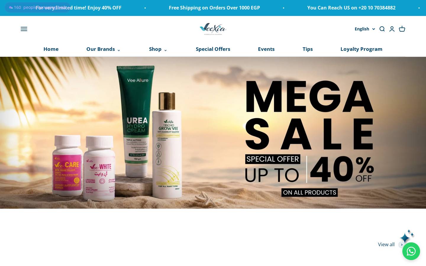 veexia.com homepage screenshot