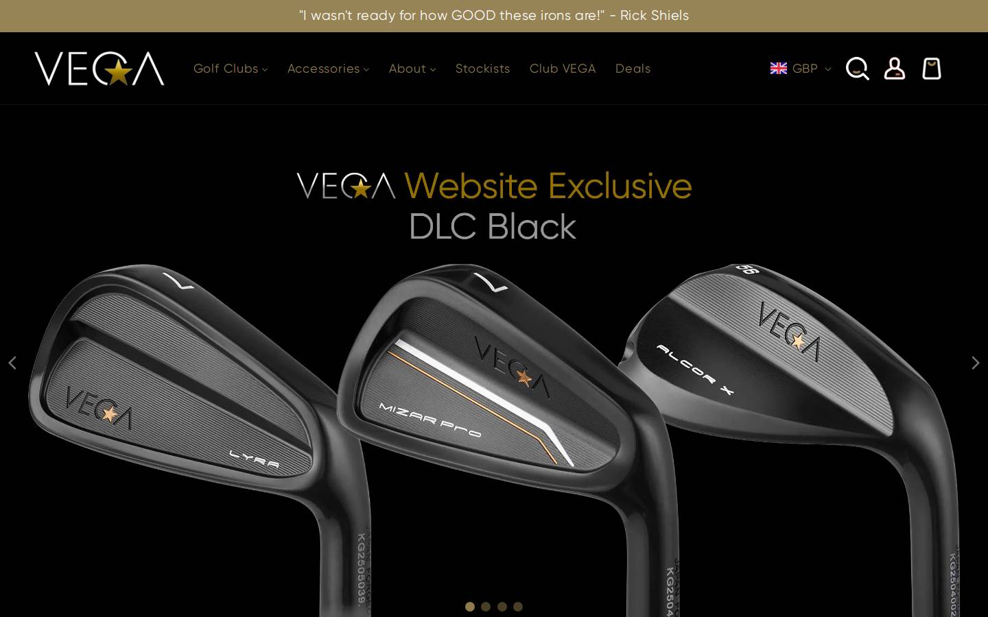 vega-golf.com homepage screenshot