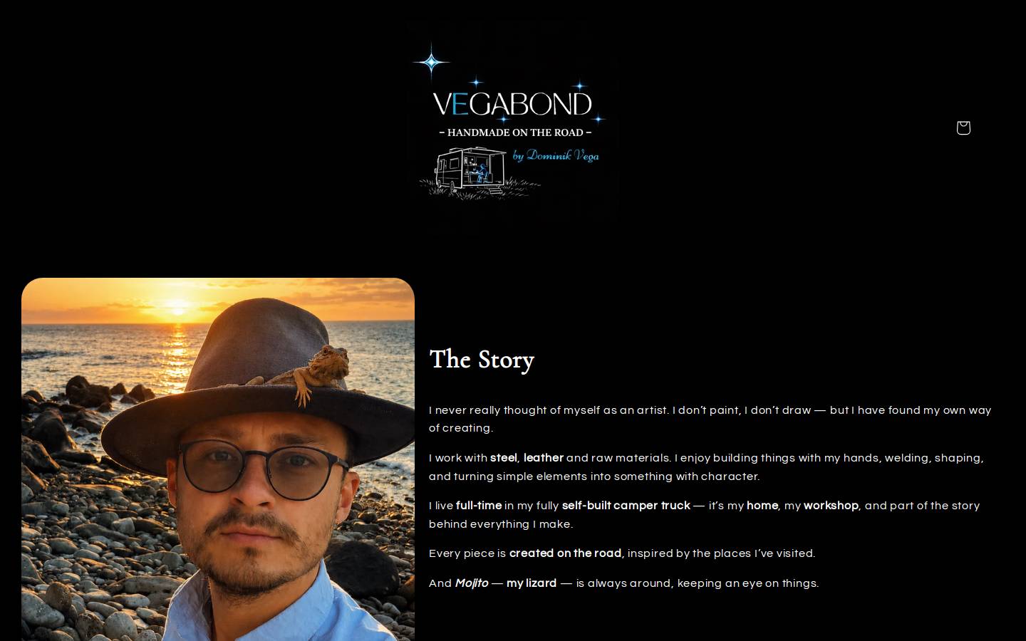 vegabondhandmade.com homepage screenshot