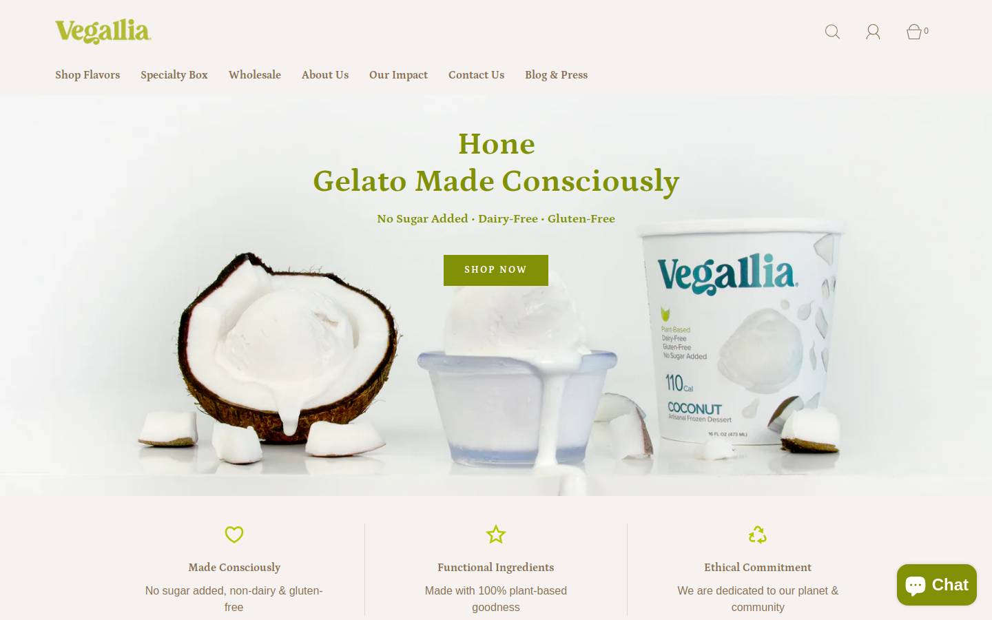vegallia.com homepage screenshot