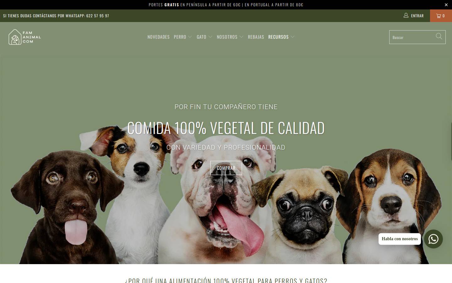 veganimales.com homepage screenshot