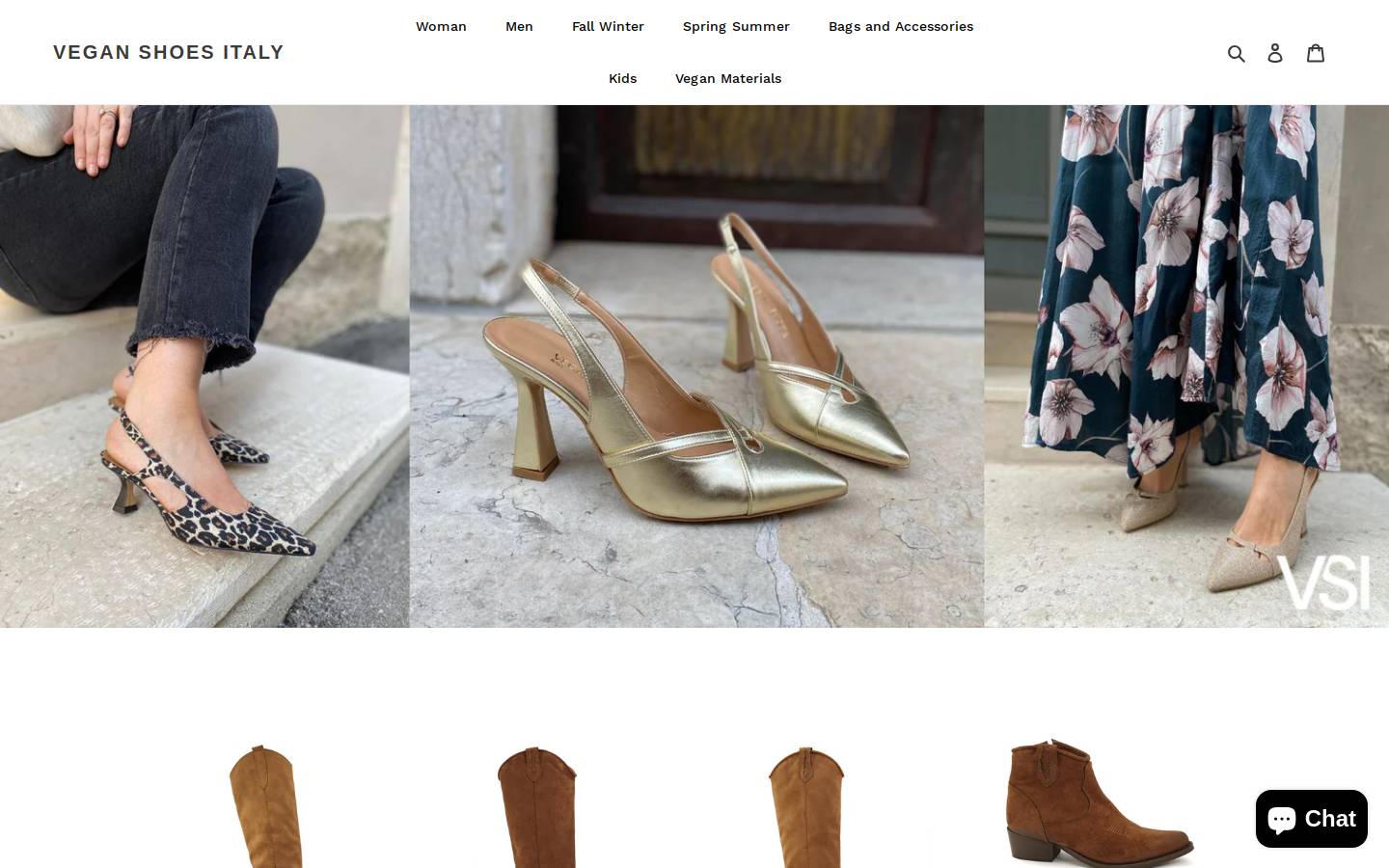 VEGAN SHOES ITALY homepage screenshot