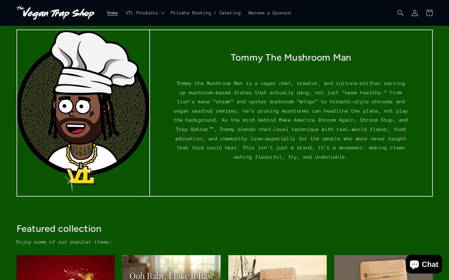 vegantraplord.com homepage screenshot
