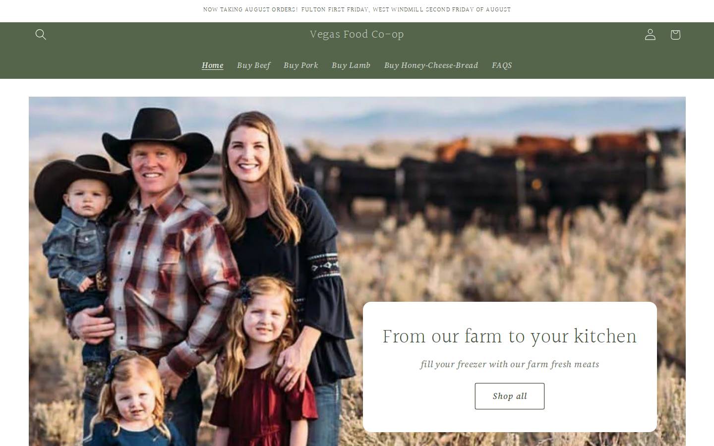 vegasfoodcoop.com homepage screenshot