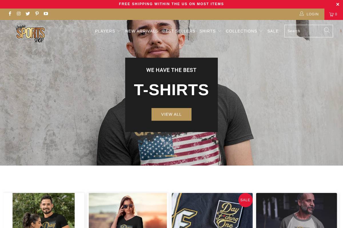 vegassportsshop.com homepage screenshot
