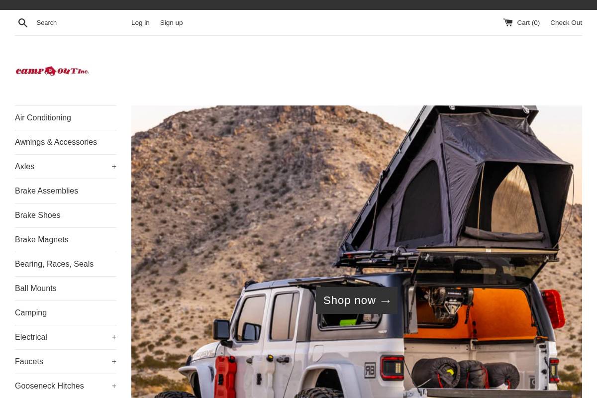 Camp-Out Inc. homepage screenshot