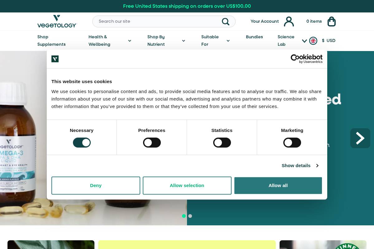 Vegetology homepage screenshot