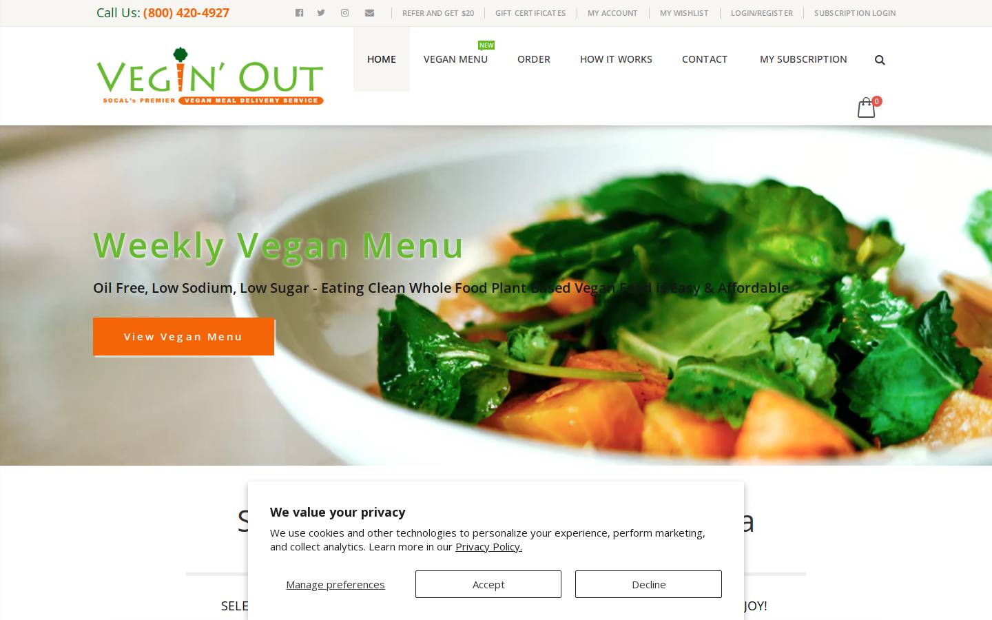 veginout.com homepage screenshot